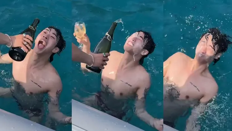 庾恩利和朋友坐船出海遊玩。翻攝庾恩利IG