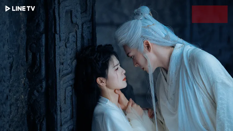 白鹿（左）和曾舜晞劇中「三生三離」譜虐戀。LINE  TV提供