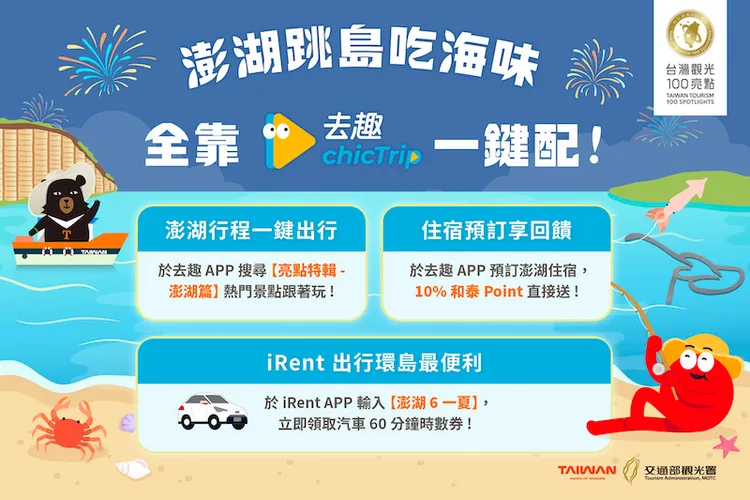 和泰集團響應觀光署推動百大亮點推出系列活動。觀光署提供