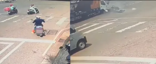驚悚畫面曝光!6旬男騎士路口「鬼切」 小貨車猛撞送醫不治