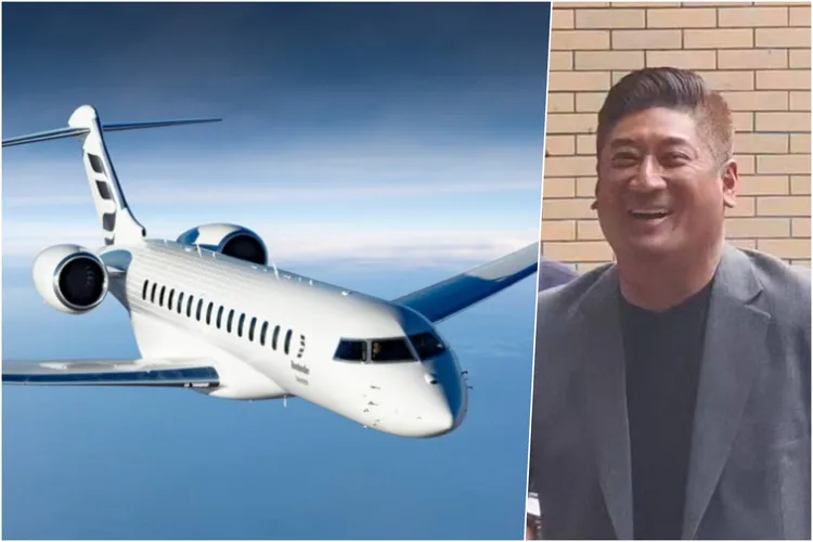 「龐巴迪Global 7500」商務噴射機、中國信託慈善基金會董事長辜仲諒。壹蘋新聞網合成
