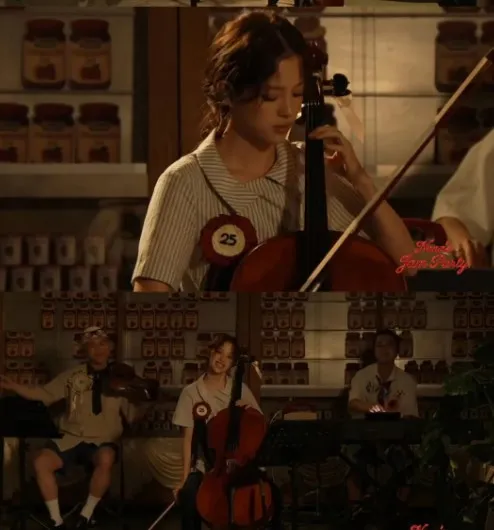 歐陽娜娜在慶生趴上演奏大提琴。翻攝歐陽娜娜小紅書