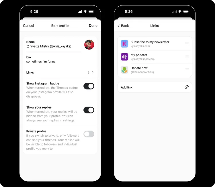 好作品要讓更多人看見！個人檔案新增至五則連結。meta提供