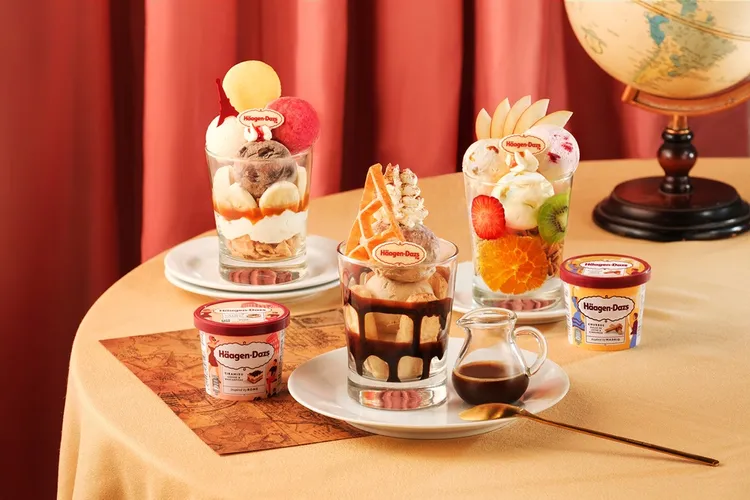 哈根達斯門市特別推出三款期間限定巴菲甜點，將歐風甜點概念延續到日常生活中。業者提供