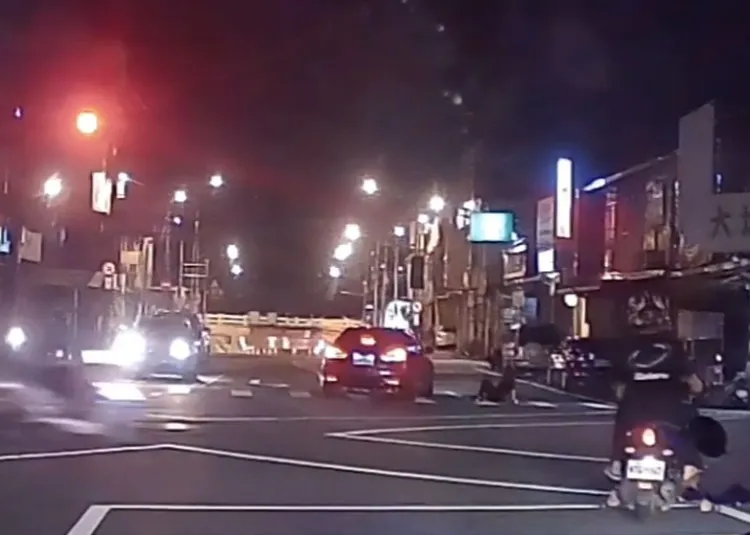 小客車因A柱遮擋撞倒行人。交通大隊提供