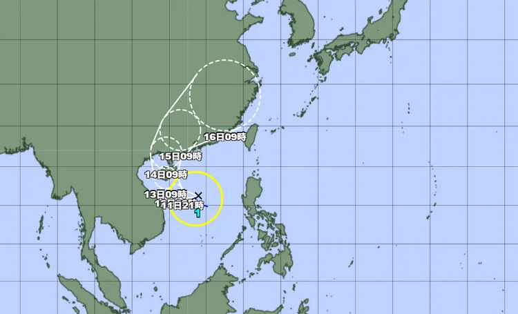 今年第一號颱風「蝴蝶」生成了。日本氣象廳