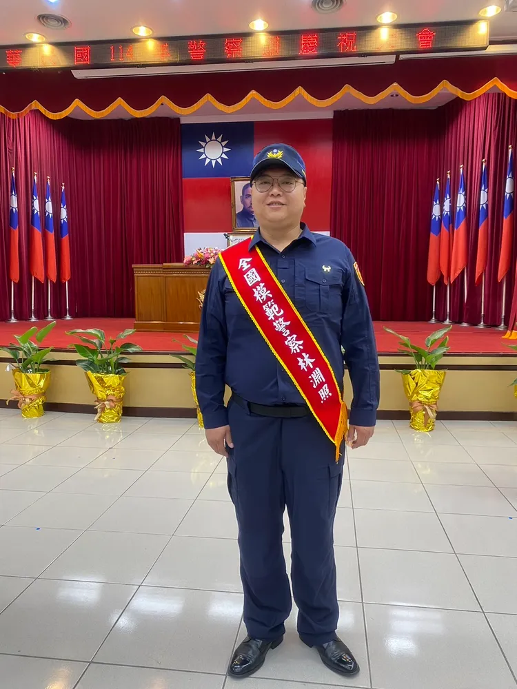 全國模範警察代表海山偵查隊小隊長林淵照。警方提供