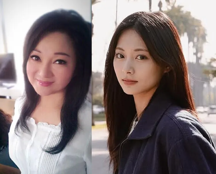 白冰冰（左）開心被網友說年輕時跟周子瑜有相似之處。翻攝白冰冰臉書、周子瑜IG