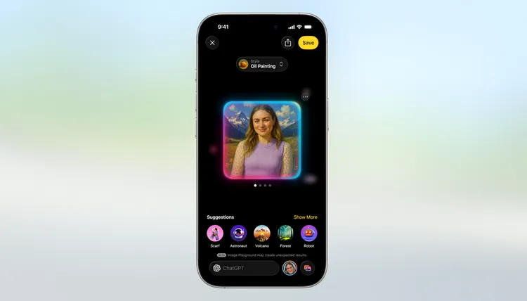 新的Genmoji與影像樂園功能，讓表情符號、描述文字與創意生成圖像結合。Apple