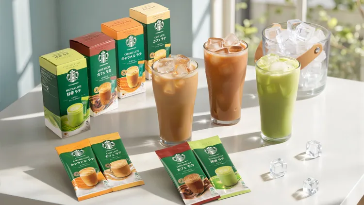 星巴克家享咖啡首次加入門市熱銷冠軍「星巴克®特選經典拿鐵」，搭配原有的焦糖瑪奇朵、抹茶拿鐵及摩卡風味咖啡三款風味。業者提供