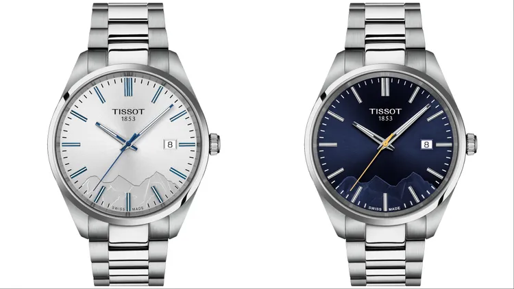 TISSOT PR100系列少女峰聯名特別款腕錶40mm，各1萬1100元。品牌提供