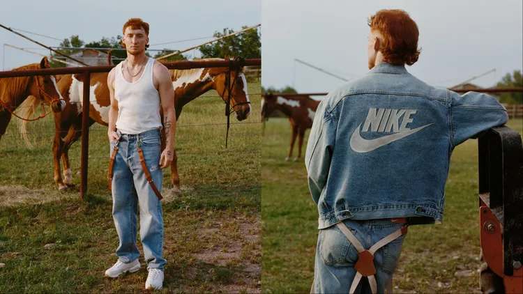 聯名系列聚焦在丹寧夾克外套和Baggy寬管繭型丹寧褲。品牌提供