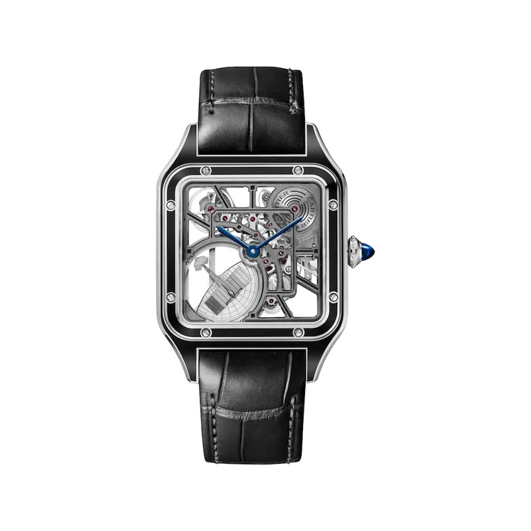 Santos-Dumont微型擺陀鏤空腕錶大型款，109萬元。品牌提供