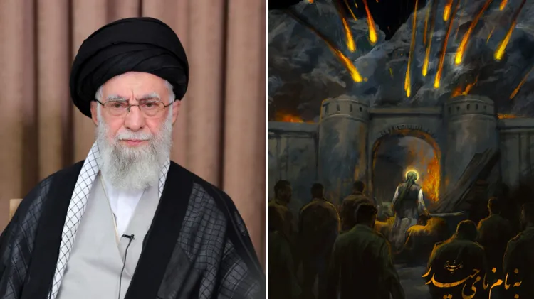 伊朗最高領袖哈米尼（左，美聯社）在社群平台X以聖人知名起誓，戰鬥開始了。翻攝X@Ayatollah Ali Khamenei