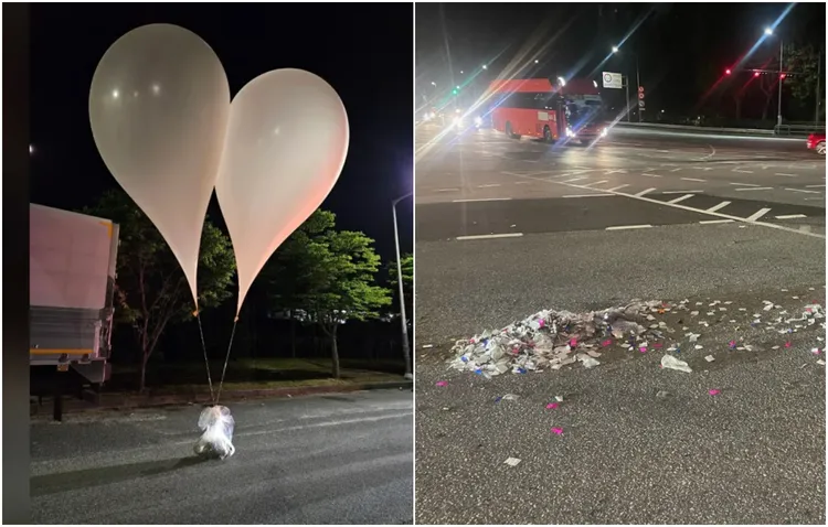 北韓去年曾向南韓空飄穢物氣球。翻攝南韓聯合參謀總部官方照片