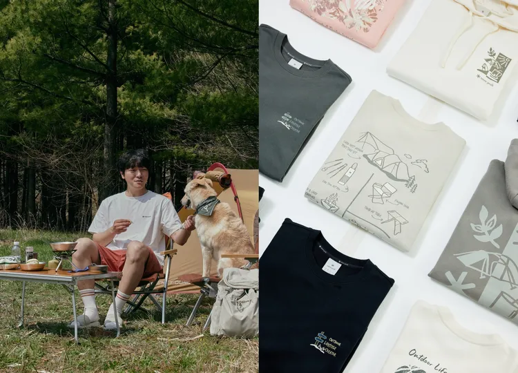 「Snow Peak韓系服飾」大多以基礎款設計綴以品牌特色圖案。品牌提供