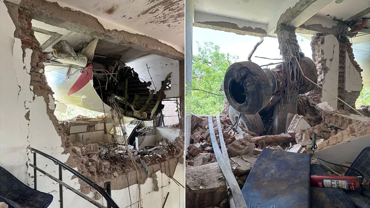 飛機墜毀時撞上一棟醫學院的宿舍。翻攝自X