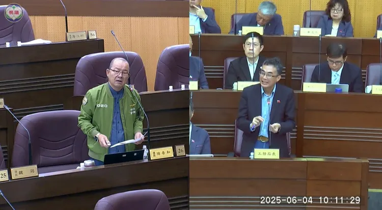 游吾和指出有些珍貴的木頭在市府辦理徵收時，大部分都被產權所有人移走，如果是珍貴木又沒移走，現地移除時應可妥為切塊，當作木藝作品的材料銷售， 怎麼會繳碎？要求市府要查清楚。翻攝畫面