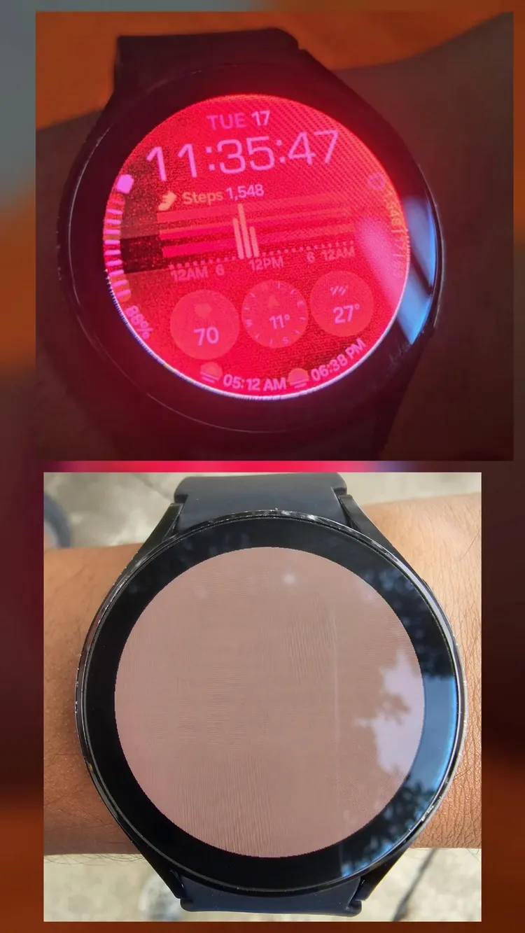 論壇上網友分享Galaxy Watch 4螢幕災情。cokeplantcp reddit