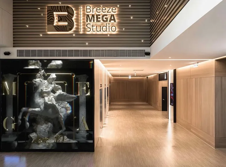 微風廣場8F的Breeze Mega Studio具備兩座專業演講、影廳空間與四座百坪展演空間，並設有高規格投影設備，適合舉辦商業活動、藝術展覽、奢華晚宴、大型演唱會等各式活動。業者提供