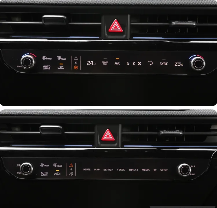 恆溫空調面板則維持觸控+旋鈕混合的設計，並具備一鍵切換功能，可變身為螢幕快捷選項。林浩昇攝