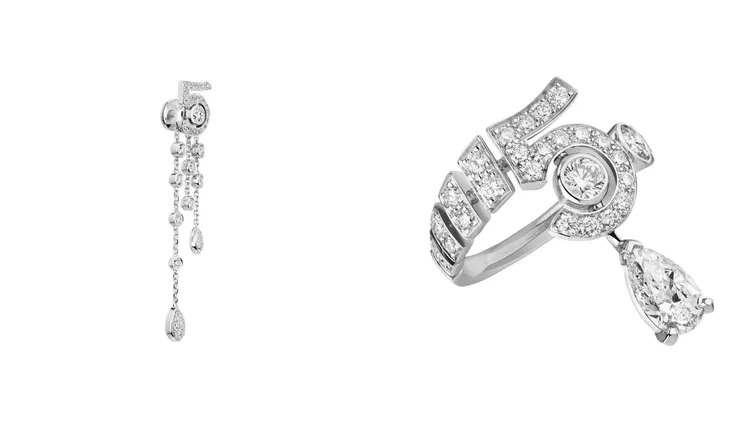 ETERNAL N°5 耳環（左圖）、N°5 Drop戒指（右圖）。品牌提供