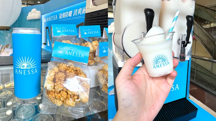 快閃店擁有氣泡飲、爆米花和隨機發放的涼爽冰沙。張家玲攝