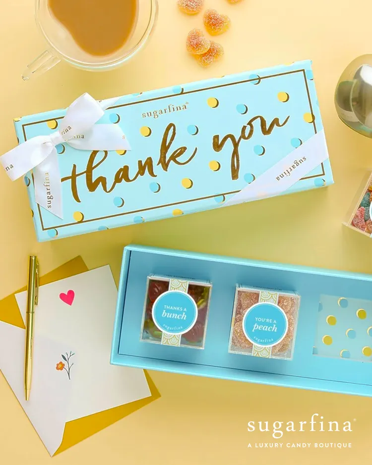 【Thank You 感謝】標語系列，糖果3入DYO禮盒，建議售價1,690元。Sugarfina提供