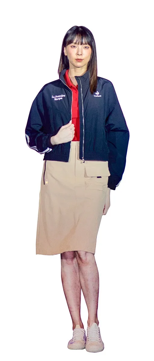 ▲禮客週年慶推出休閒品牌le coq sportif女款卡其裙、休閒外套，polo衫，成套穿搭只要4,885元就可以帶回家。