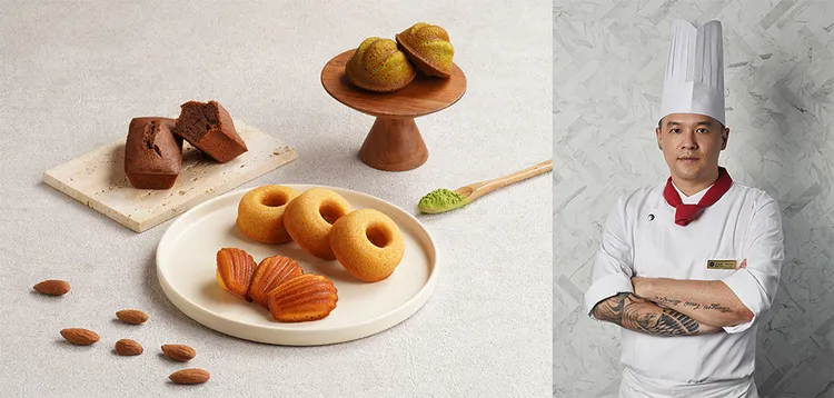 遠東Cafe【法式精品甜點系列】亦搭配飯店點心坊主廚許煜新日法技術融合的亮點作品，包含 ，包含〈巴斯克乳酪蛋糕〉、〈費南雪系列〉與〈貝殼瑪德蓮〉等擴展風味層次。業者提供
