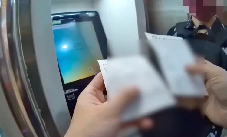 黃女辯稱幫遠在台南的朋友領錢，身上卻有來源不名的6張不同銀行提款卡。翻攝畫面