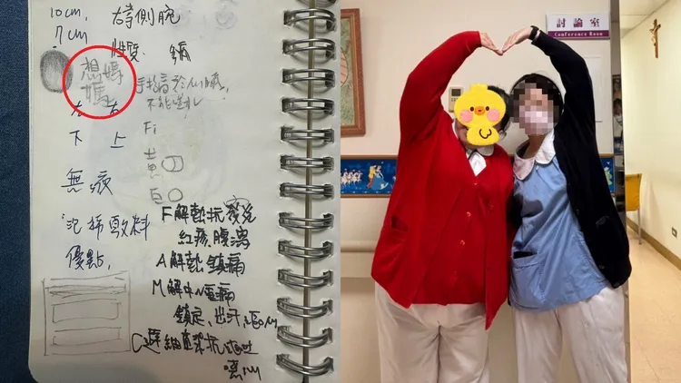 死者曾在筆記上寫下一句「想媽媽」，令人鼻酸。翻攝Threads