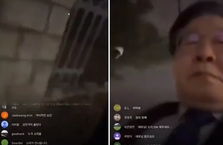 李在明去年12月3日邊直播邊翻牆闖進國會，讓在野黨士氣大振，成為時任總統尹錫悅發布戒嚴令失敗的關鍵因素。翻攝X@李在明