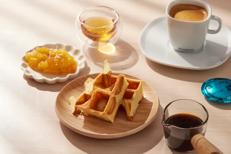 焦香咖啡鬆餅，選用單一產區臻選—印尼（Indonesia）製作咖啡糖漿。業者提供