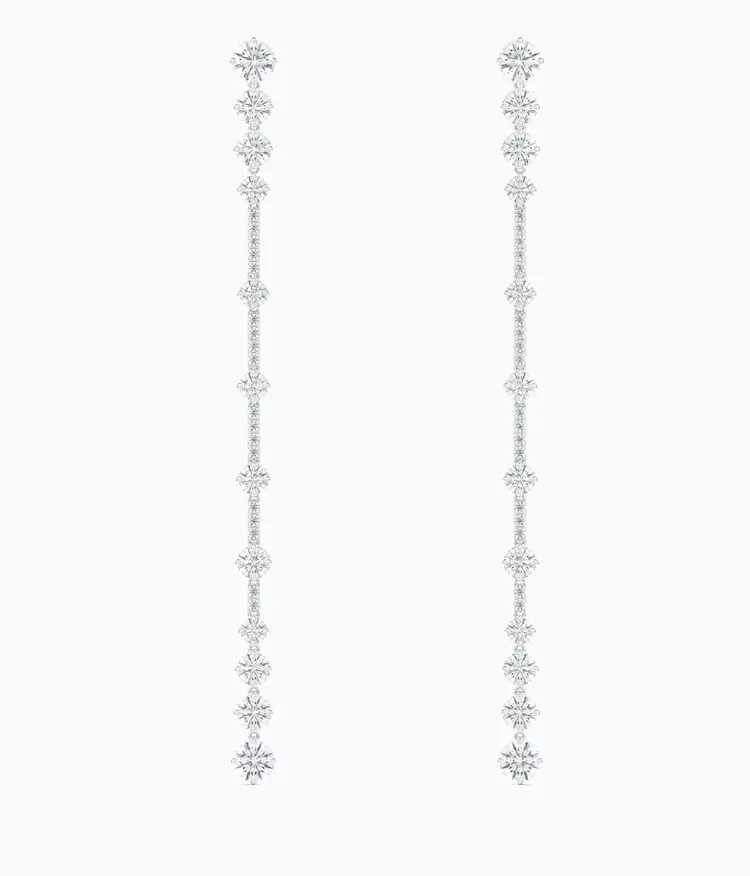 De Beers Arpeggia白金單行耳環，107萬5000元。翻攝官網