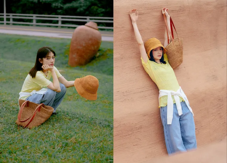 姚愛寗穿著「Ray BEAMS」與「BEAMS BOY」春夏服飾。品牌提供