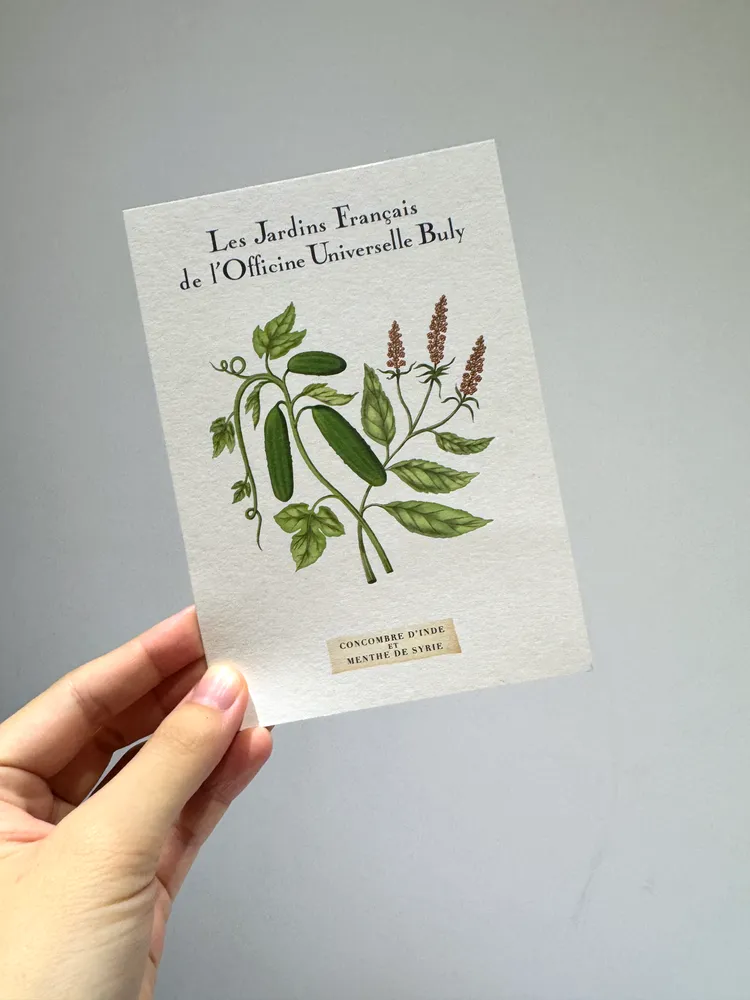 BULY 1803法式花園香氛明信片。張家玲攝