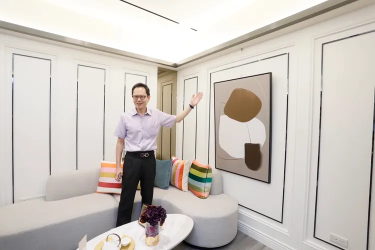 「中山鉑悦」銷售包括天地壁裝潢，另贈送收納櫃、冷氣、冰箱、 洗脫烘衣機等。葉家銘攝