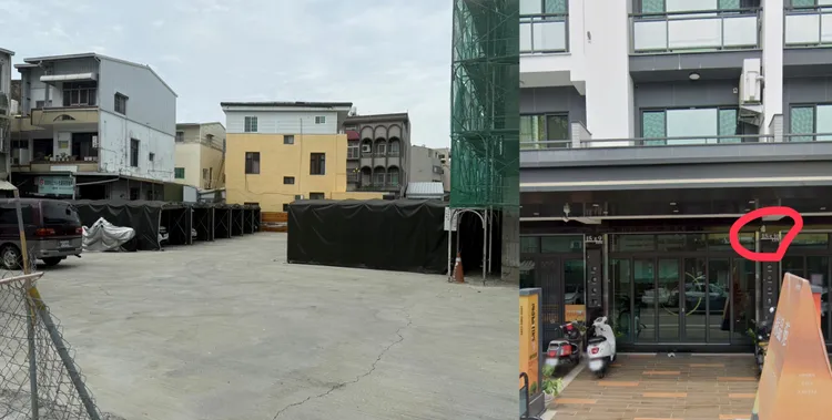 為於麻豆的公司及招待所現在已經人去樓空，車庫也變成民眾停車場。投訴人提供