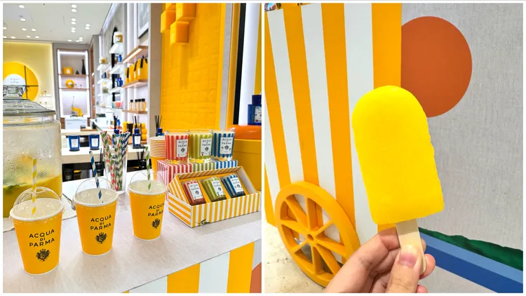 珍釀夏日海島巡遊香氛車，在指定日期不限金額消費就可獲得經典冰棒。張家玲攝