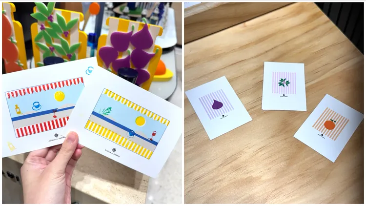 手印香氛明信片活動，連郵票也充滿義式風情。張家玲攝