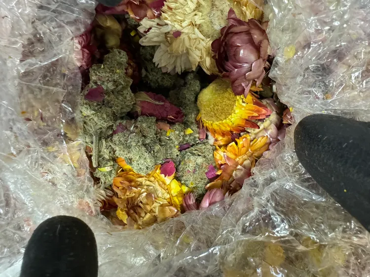 大麻花夾藏於乾燥花之中。警方提供
