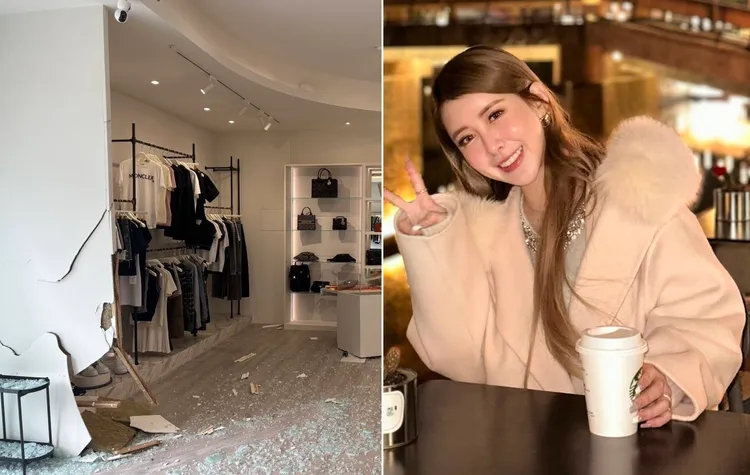 網紅饅頭媽日前捲入小三疑雲，緋聞男友張嘉哲開的精品店就被人開車衝撞。民眾提供/翻攝IG「shin_0604」