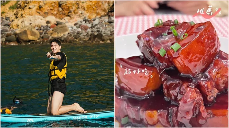 當林子洧在龜山島玩時，Dora發出吃東坡肉照片，兩人在男方回國後已無互動。翻攝自Dora、林子洧IG