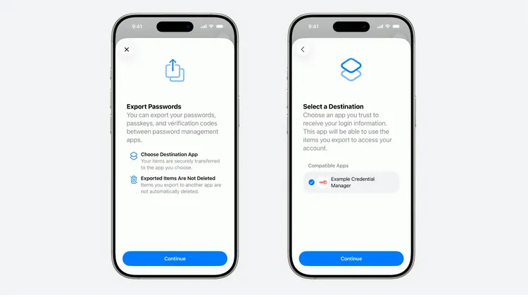 Apple官方正式公布確定推出Passkey可跨平台匯入與匯出功能。Apple官網