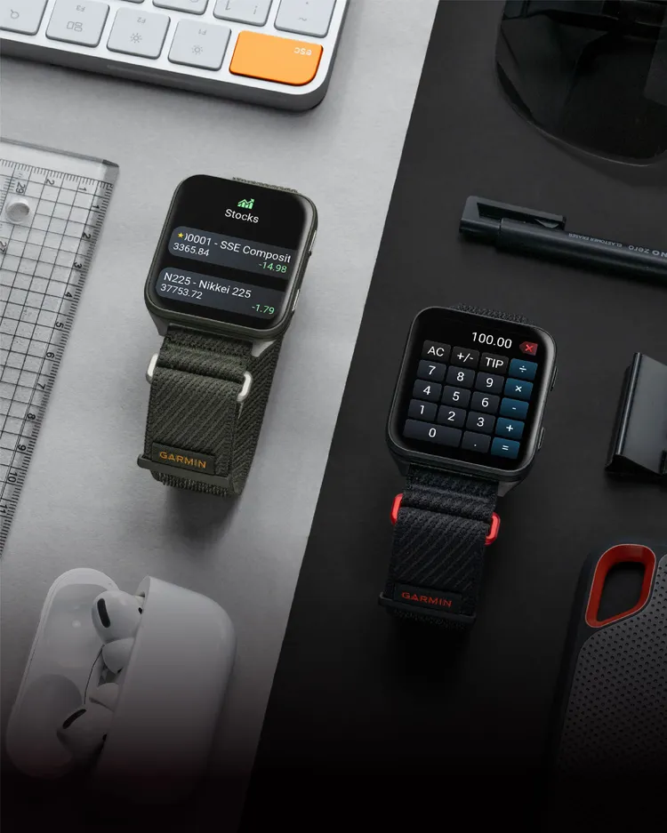 整合晨報、行事曆、股票工具、語音備忘錄及錶面鍵盤等工具。Garmin提供