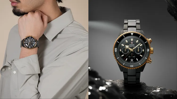 Rado Captain Cook庫克船長高科技陶瓷計時腕錶帥氣又時髦。品牌提供