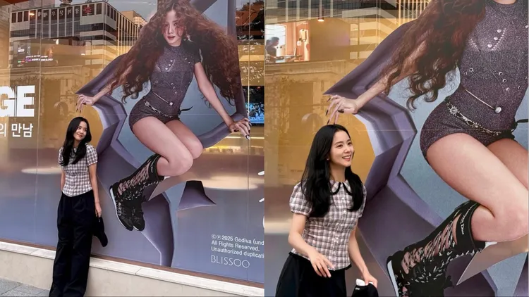 Jisoo與牆面上「狂野風格」的自己合照。翻攝Jisoo IG