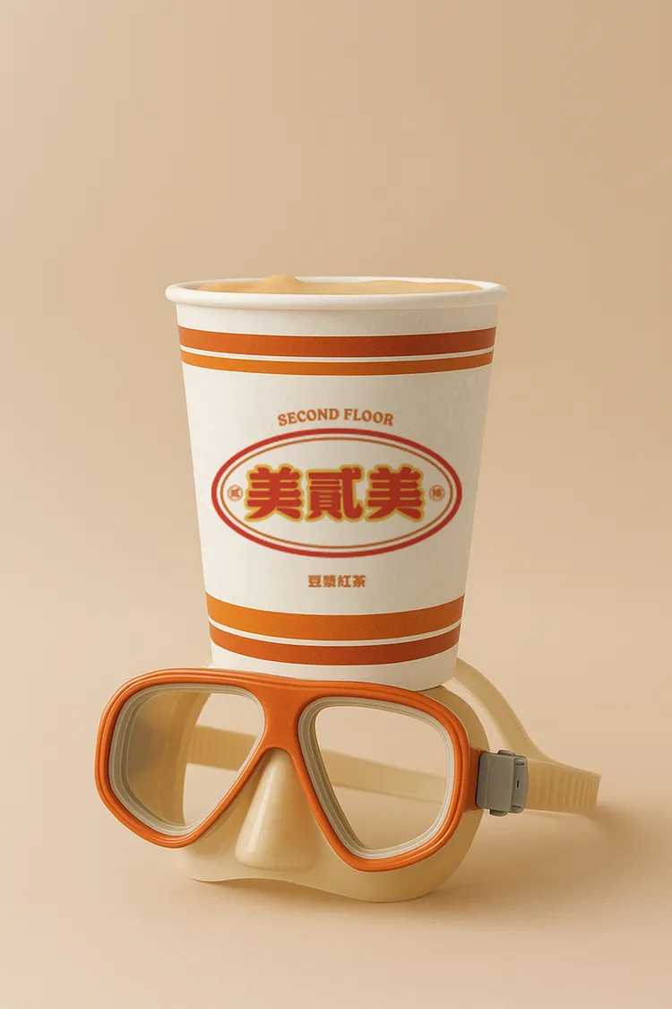 貳樓夢時代店限量販售《美貳美 豆漿紅茶》。業者提供