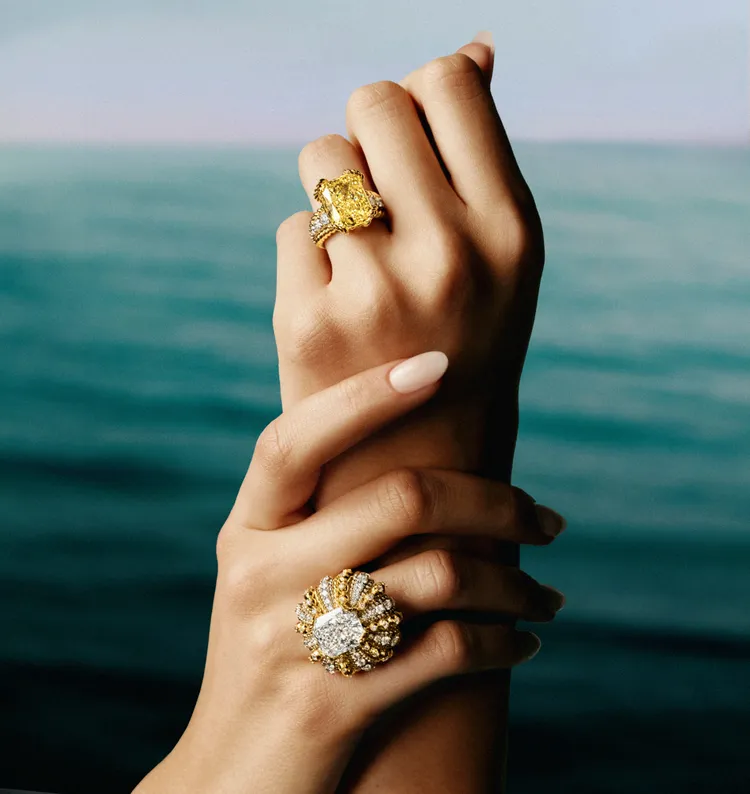 Urchin系列黃鑽與鑽石戒指。品牌提供
